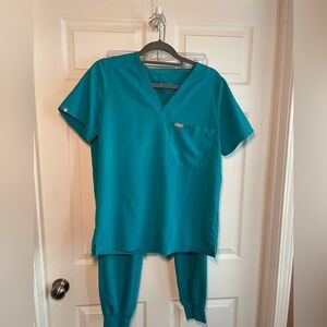 Turquoise figs scrub set- medium